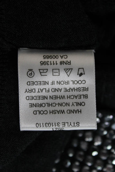 Tory Burch Unisex Dark Gray Merino Wool V-Neck Cardigan Sweater Size XS