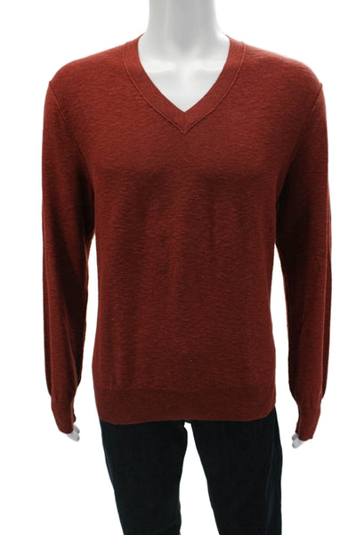 Banana Republic Mens Brown V-Neck 100% Cotton Pullover Size L