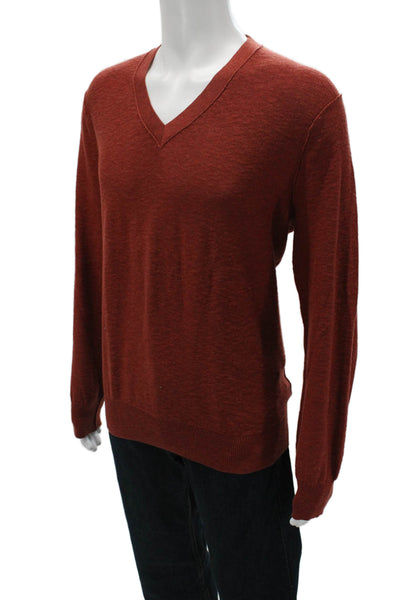 Banana Republic Mens Brown V-Neck 100% Cotton Pullover Size L