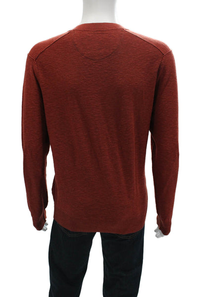 Banana Republic Mens Brown V-Neck 100% Cotton Pullover Size L