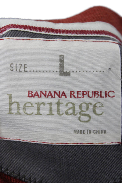 Banana Republic Mens Brown V-Neck 100% Cotton Pullover Size L