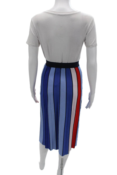 Tory Sport Women Pleated Striped Blue Skirt Size M