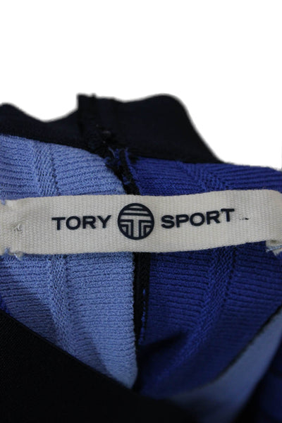 Tory Sport Women Pleated Striped Blue Skirt Size M