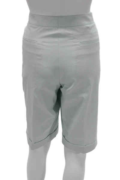 Akris Unisex Bermuda Chino Shorts Light Blue 98% Cotton 2% Elastane Size 12