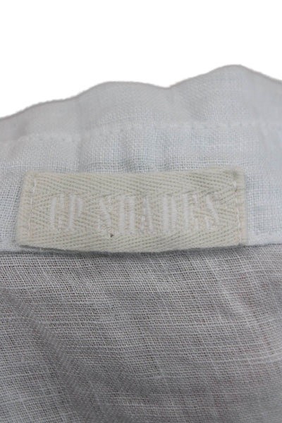 CP Shades Women 100% Linen Collared Long Sleeve Button-Up Light Blue Size XS