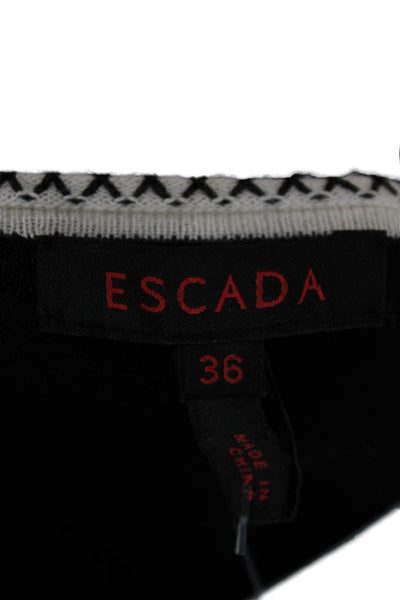 Escada Unisex Cardigan Black V Neck 3/4 Sleeve Silk Cashmere Size 36