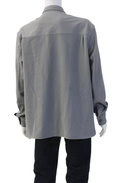 Boss Hugo Boss Mens Point Collar Button-Up Coat Gray Size 2XL