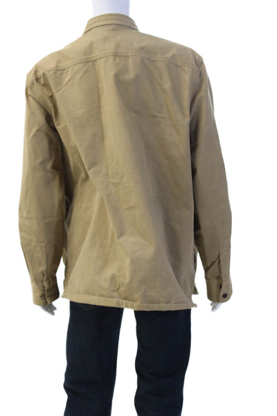 Banana Republic Mens Point Collar Button-Up Jacket Tan Long Sleeve Size XL