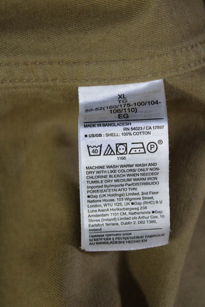 Banana Republic Mens Point Collar Button-Up Jacket Tan Long Sleeve Size XL