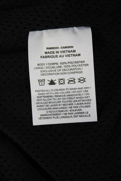 Nike Mens Windbreaker Button Black Mock Neck Short Sleeve Polyester Size 2XL
