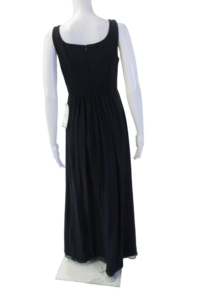 Adrianna Papell Women Maxi Tank Dress Black Square Neck Zip Size 2