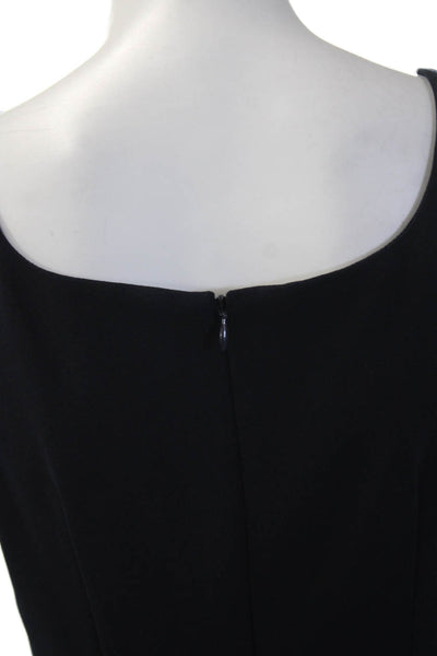 Adrianna Papell Women Maxi Tank Dress Black Square Neck Zip Size 2