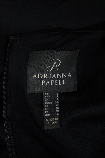 Adrianna Papell Women Maxi Tank Dress Black Square Neck Zip Size 2