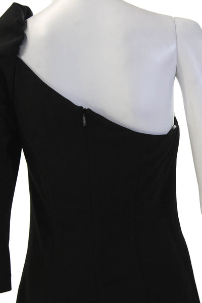 Trina Turk Womens Sheath Dress Black 3/4 Sleeve Zip Size 2