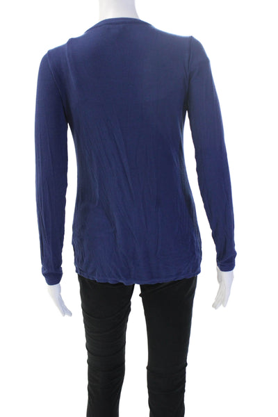 Lilly Pulitzer Womens Blue V Neck Button Up Long Sleeve Sweater Size S