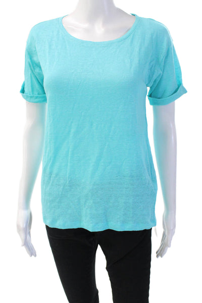 J Crew Women Basic Light Blue Round Neck Short Sleeve T-Shirt Size XS