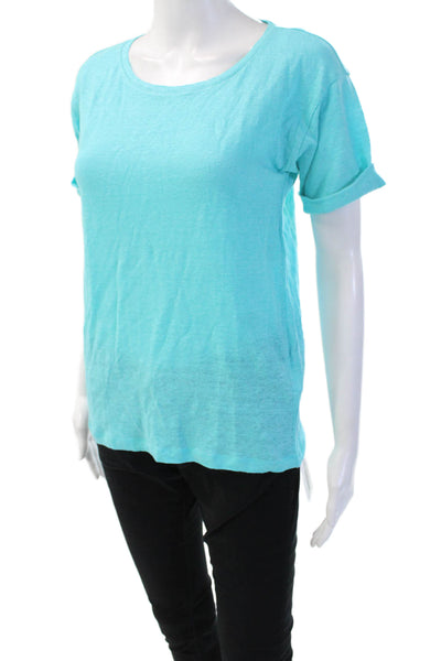 J Crew Women Basic Light Blue Round Neck Short Sleeve T-Shirt Size XS