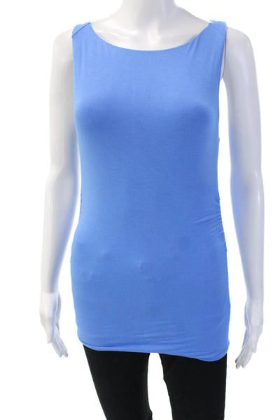 J Crew Women Jersey Tank Blue Round Neck Modal Elastane Size XS