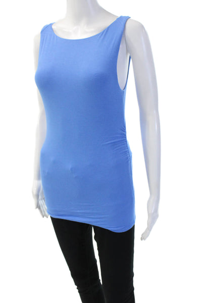 J Crew Women Jersey Tank Blue Round Neck Modal Elastane Size XS
