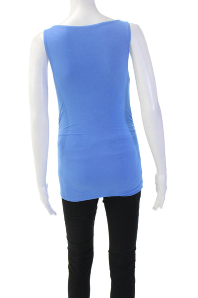 J Crew Women Jersey Tank Blue Round Neck Modal Elastane Size XS