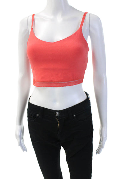 Beyond Yoga Womens V Neck Sports Bra Red Size Extra Small
