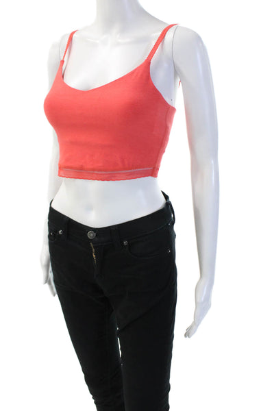Beyond Yoga Womens V Neck Sports Bra Red Size Extra Small