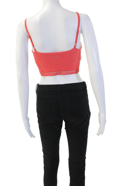 Beyond Yoga Womens V Neck Sports Bra Red Size Extra Small
