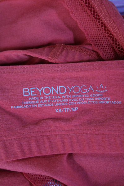 Beyond Yoga Womens V Neck Sports Bra Red Size Extra Small