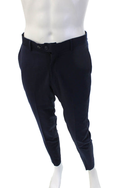 Trend Maxman Men Ankle Dress Pants Dark Blue Wool Button Solid Size 31