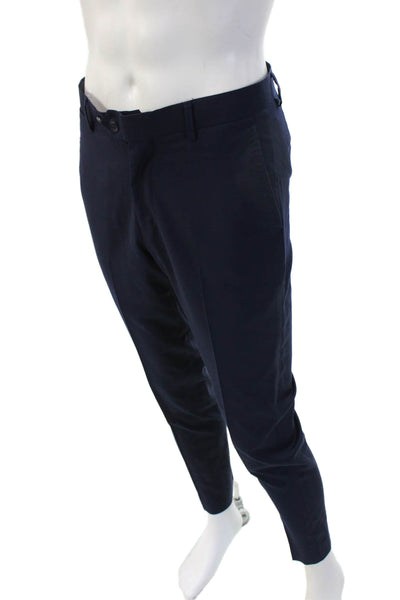 Trend Maxman Men Ankle Dress Pants Dark Blue Wool Button Solid Size 31