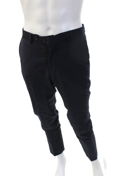 Trend Maxman Mens Ankle Dress Pants Dark Blue Polyester Button Size 31