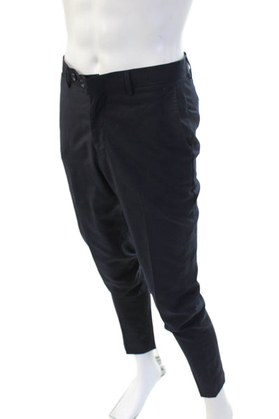 Trend Maxman Mens Ankle Dress Pants Dark Blue Polyester Button Size 31
