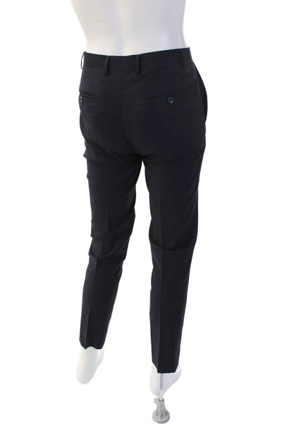 Trend Maxman Mens Ankle Dress Pants Dark Blue Polyester Button Size 31