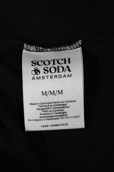Scotch & Soda Mens Black Graphic Beer T-Shirt Crew Neck Short Sleeve Size M