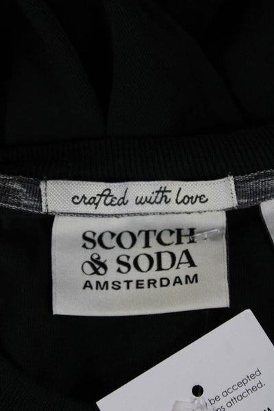 Scotch & Soda Mens Black Graphic Beer T-Shirt Crew Neck Short Sleeve Size M