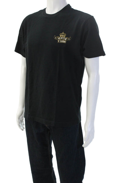 Scotch & Soda Mens Black Graphic T-Shirt Cotton Short Sleeve Size M