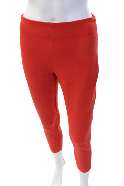 Joseph Women Ankle Cropped Pants Red Zip Designer Size 36