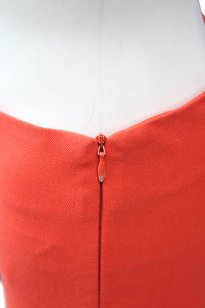 Joseph Women Ankle Cropped Pants Red Zip Designer Size 36