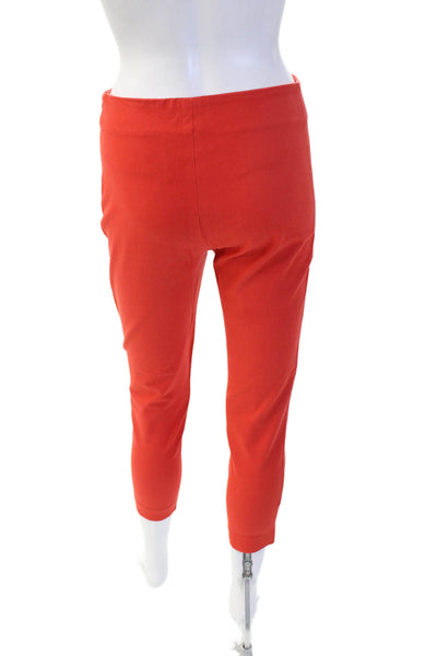 Joseph Women Ankle Cropped Pants Red Zip Designer Size 36