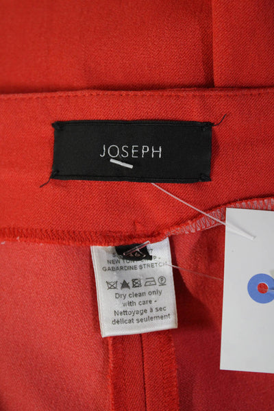 Joseph Women Ankle Cropped Pants Red Zip Designer Size 36