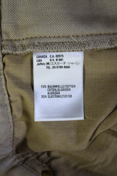 Escada Women Beige Chinos Mid Rise 70% Cotton Size 42