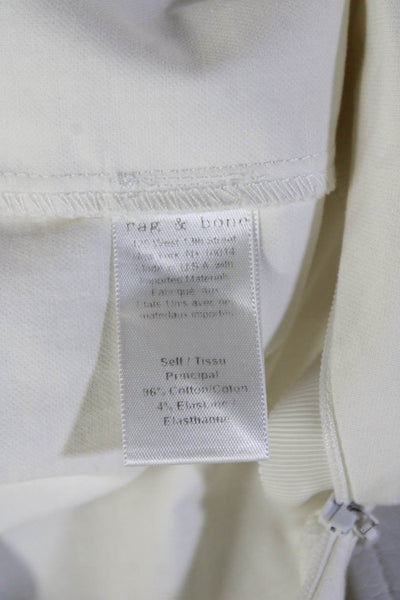 Rag & Bone Women Ankle Dress Pants White Zip Cotton Elastane Size 2