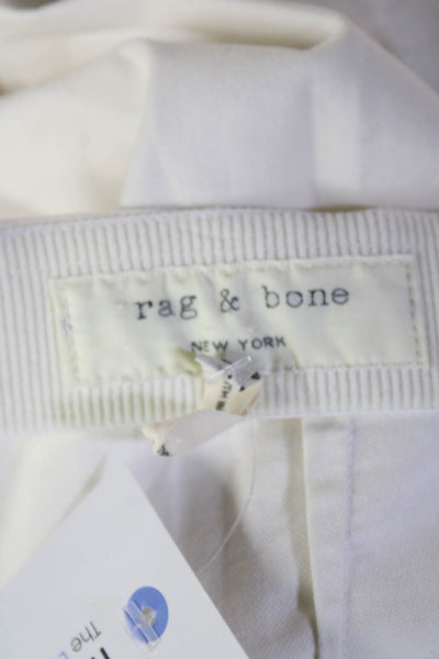 Rag & Bone Women Ankle Dress Pants White Zip Cotton Elastane Size 2