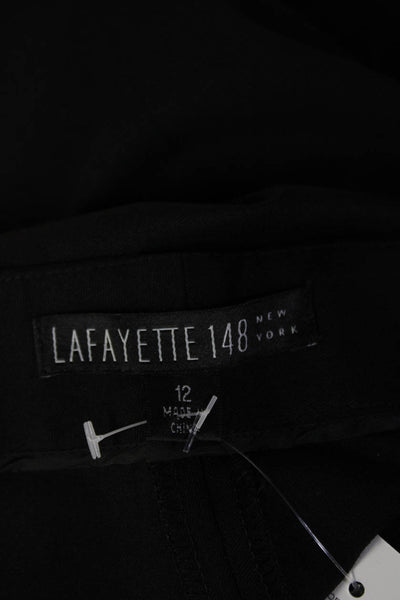 Lafayette 148 New York Womens Dress Pants Black Wool Blend 32 Inseam Size 12
