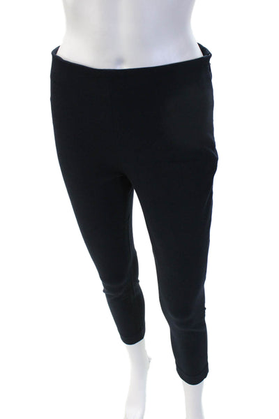 Joseph Womens Cropped Ankle Black Pants Virgin Wool Zip Size 36