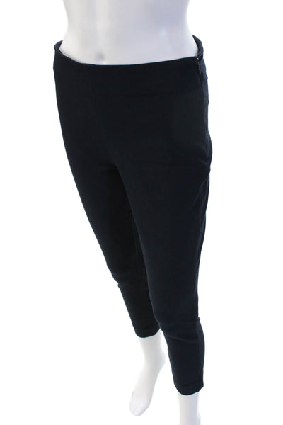 Joseph Womens Cropped Ankle Black Pants Virgin Wool Zip Size 36