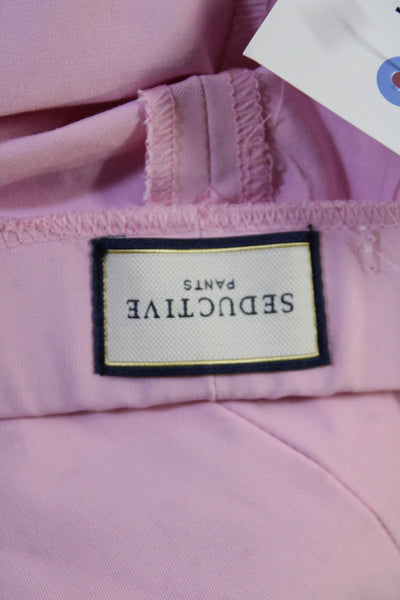 Seductive Women Ankle Cropped Pants Pink Cotton Blend Size 42
