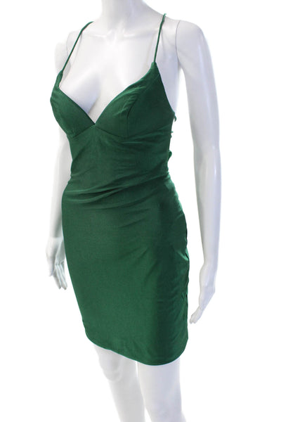 Stacees Women Green Bodycon Slip Mini Dress Size 0