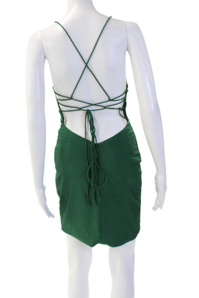 Stacees Women Green Bodycon Slip Mini Dress Size 0