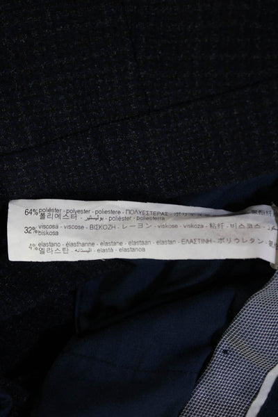 Zara Men Ankle Dress Pants Dark Blue Check Button Size 30
